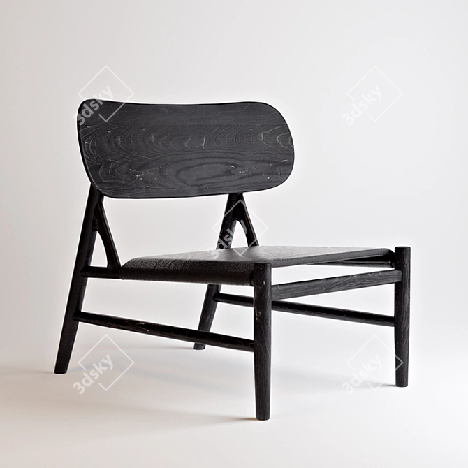 Ferdinand Lounge Chair: Black Elegance 3D model image 1