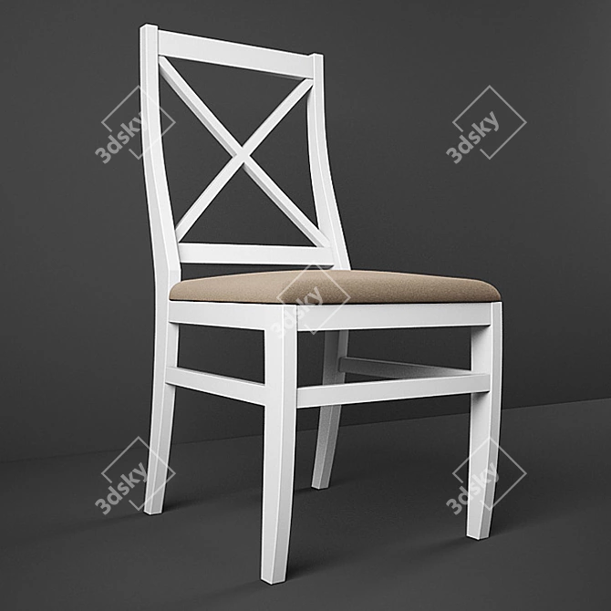 Elegant Upholstered Dining Chair 3D model image 1