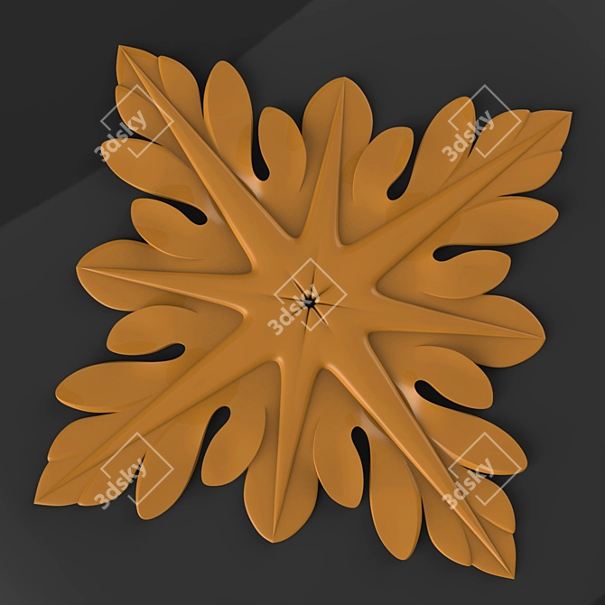 Decorative CNC Carved Rosette 3D model image 1