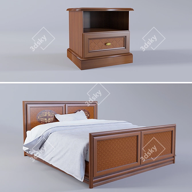  "Walnut Dream" Bedroom Set 3D model image 2