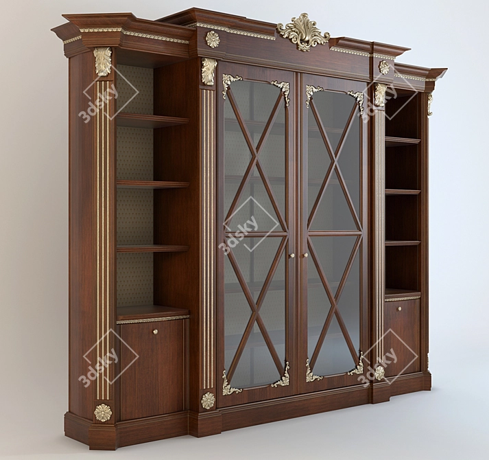 Mekran Royal Bookcase Collection 3D model image 1