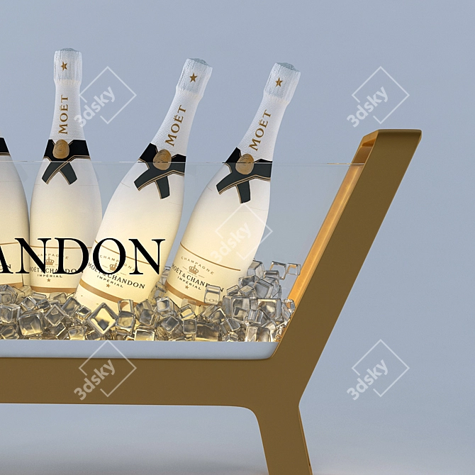 Elegant Sparkling French Champagne 3D model image 2