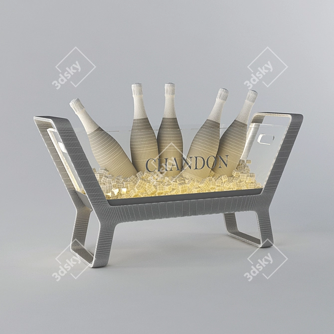 Elegant Sparkling French Champagne 3D model image 3