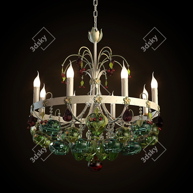 Elegant Tredici Design Chandelier 3D model image 1