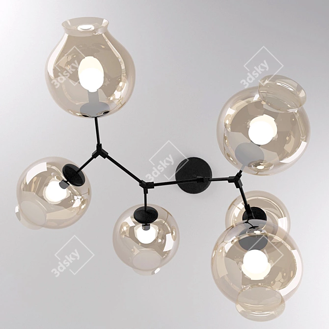 Ethereal Bubble Cluster Pendant 3D model image 3