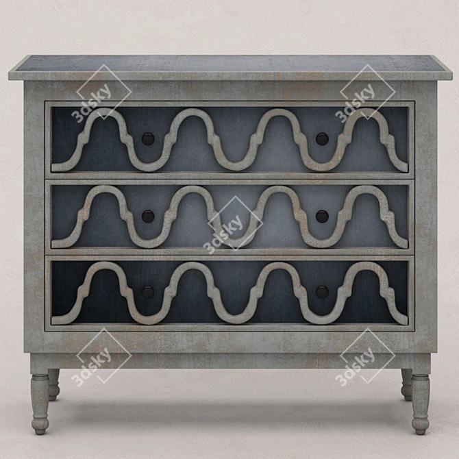 Rustic Wood and Metal Chest 3D model image 1