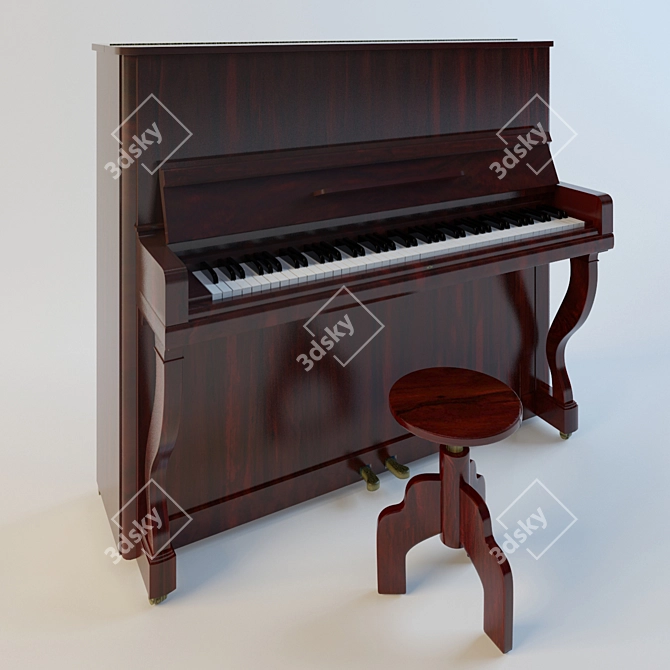 Elegant Rostov-Don Piano Set 3D model image 1