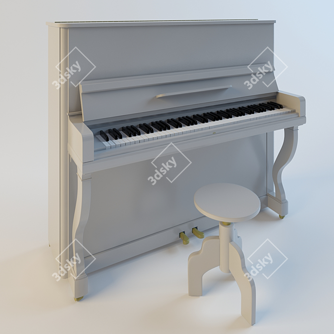 Elegant Rostov-Don Piano Set 3D model image 2