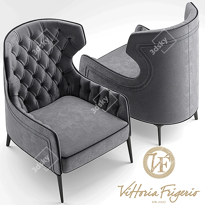 Elegant Piola Bergere Armchair 3D model image 1