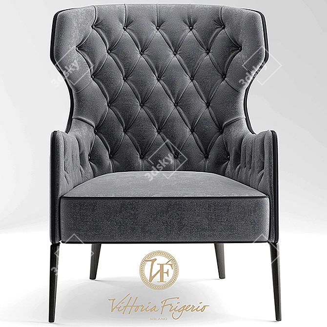 Elegant Piola Bergere Armchair 3D model image 2