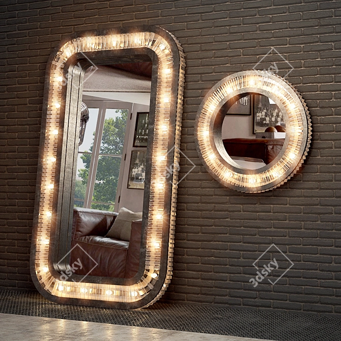 Glamorous Rex Mirror Chandelier 3D model image 1