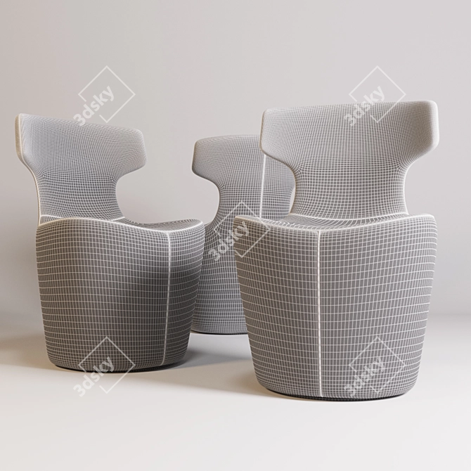 Compact Comfort: B&B Italia's Mini Papilio 3D model image 2