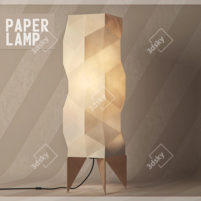 Dual-Sided Paper Shade Desk Lamp 3D model image 1