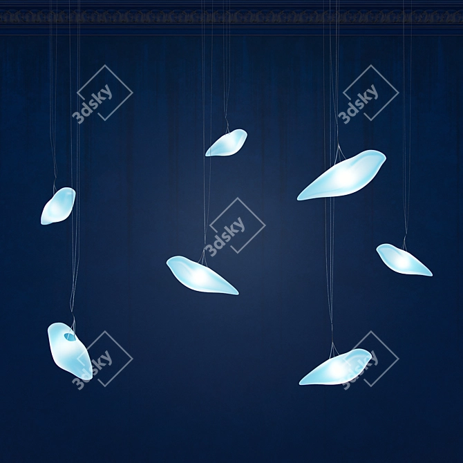 Smoon Birdie Light: Stylish 7-Bird LED Fixture 3D model image 1