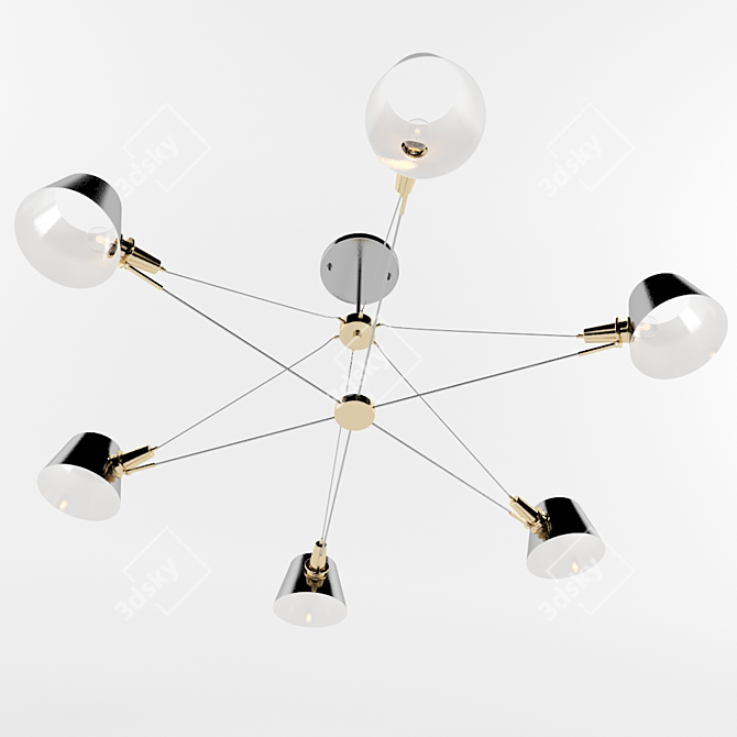 Elegant 6-lamp Chandelier - Favourite 3D model image 1