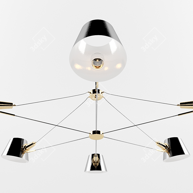 Elegant 6-lamp Chandelier - Favourite 3D model image 2