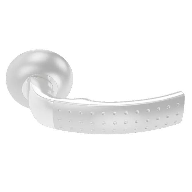 Sleek Silver Door Handle 3D model image 1