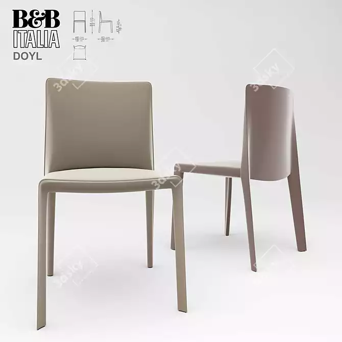 Modern B&B Italia Doyle Chair 3D model image 1