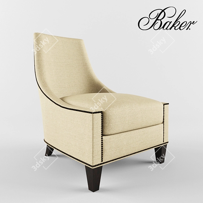 Elegant Bel-Air Lounge Chair 3D model image 1