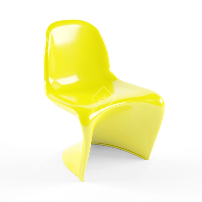 Modern Glossy Plastic Chair 3D model image 1