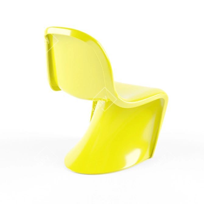 Modern Glossy Plastic Chair 3D model image 2