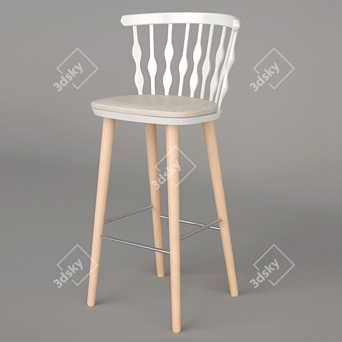 Elegant NUB BQ1452 Barstool: Patricia Urquiola Design 3D model image 1