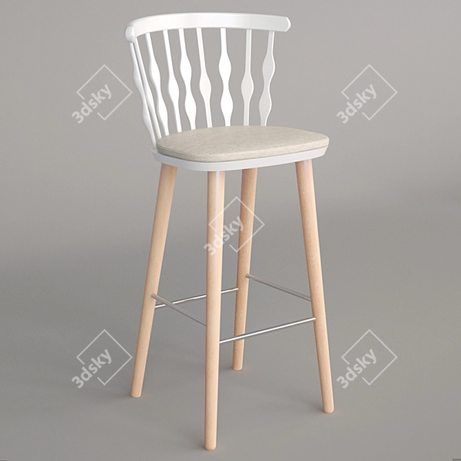 Elegant NUB BQ1452 Barstool: Patricia Urquiola Design 3D model image 2