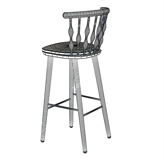 Elegant NUB BQ1452 Barstool: Patricia Urquiola Design 3D model image 3