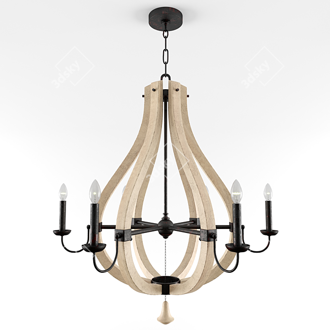 Elegant 22" Chandelier: Middlefield Collection 3D model image 1