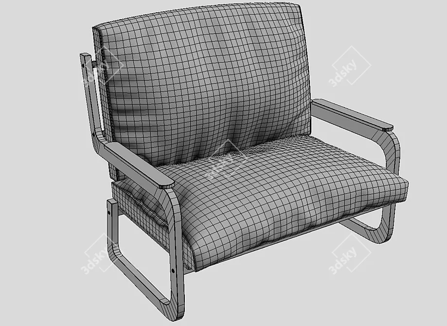 Modern Lounge Chair Hager 3D model image 2