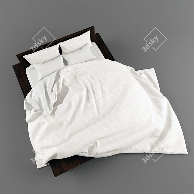 Elegant Dream Bed 3D model image 1