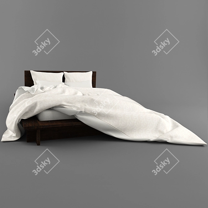 Elegant Dream Bed 3D model image 2