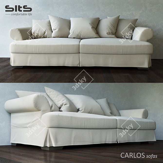 Title: SITS Carlos Sofa - Polish Craftsmanship & Stunning Design 3D model image 1