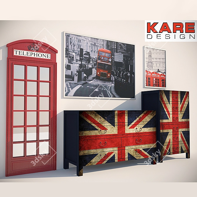 London Inspired Home Decor Set 3D model image 2