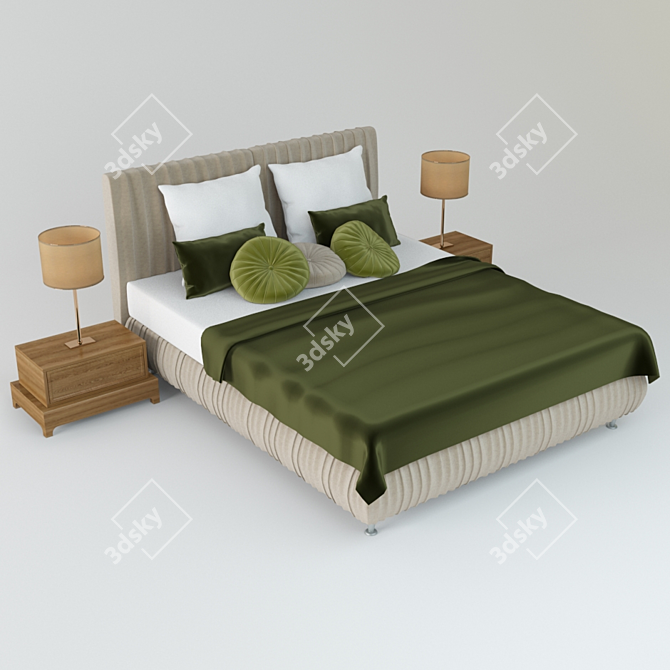 Butterfly Bed: Elegant and Spacious 3D model image 1