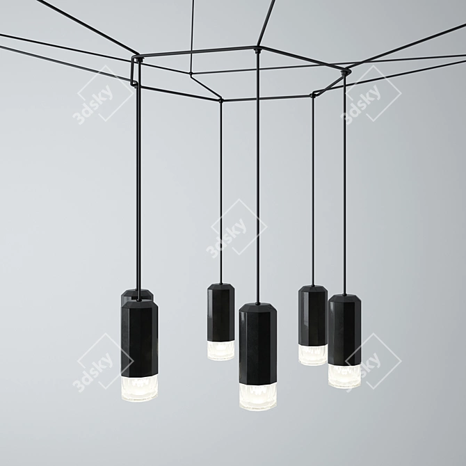 Minimalist Wireflow Pendant Light 3D model image 2