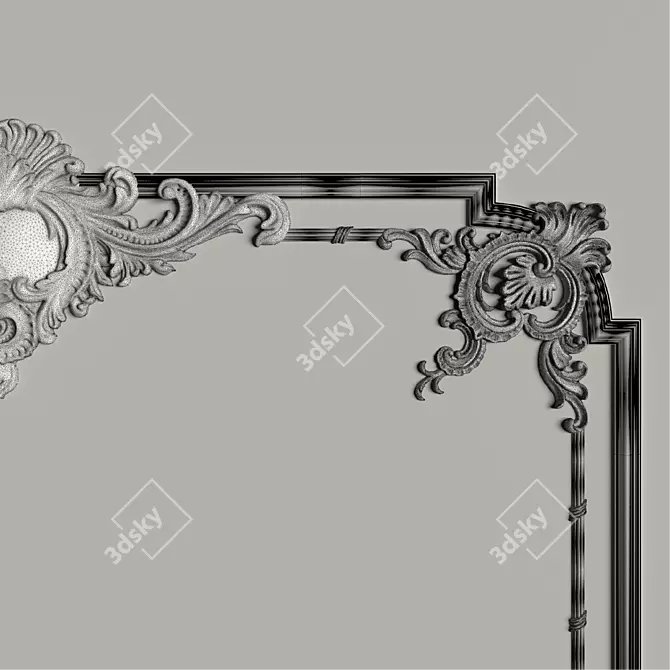 Elegant Decorative Mirror for Home Décor 3D model image 2