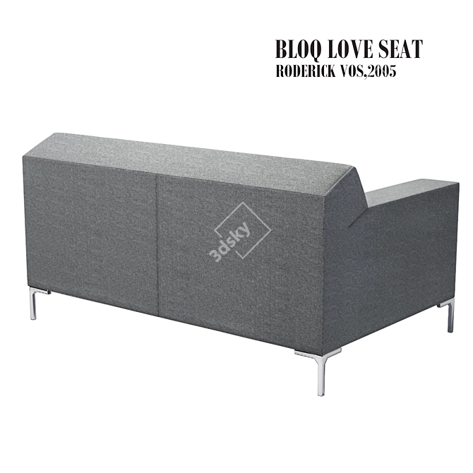 Modern Bloq Love Seat: H 800, W 1520, D 970 3D model image 2
