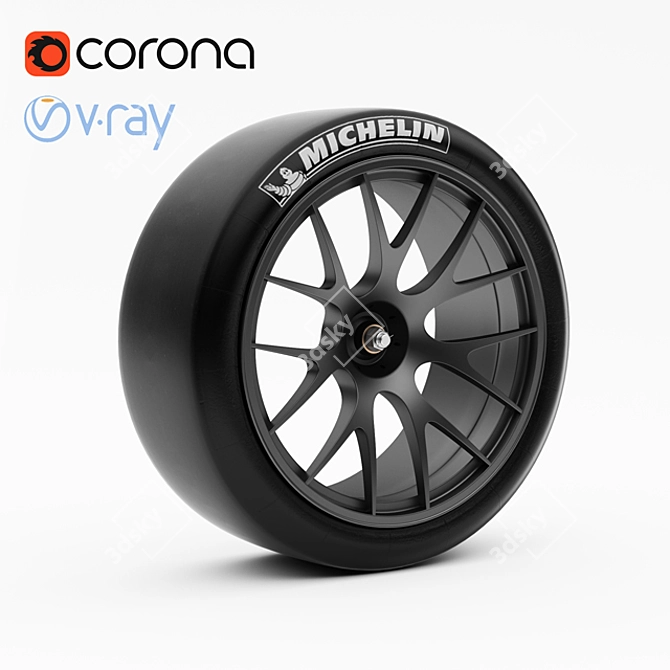 BBS Slick Ring with Michelin Tire 3D model image 1