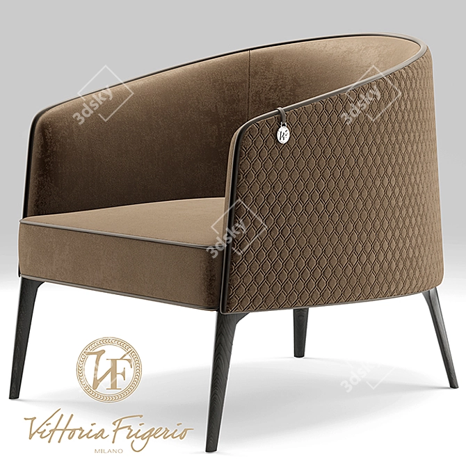 Elegant Vittoria Frigerio Armchairs 3D model image 3