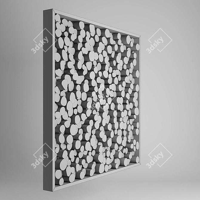 A467 Natural Wood Panel 1000x1000x70mm 3D model image 3