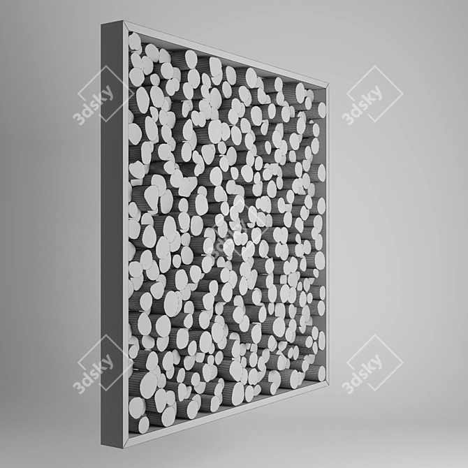A467 Natural Wood Panel 1000x1000x70mm 3D model image 6