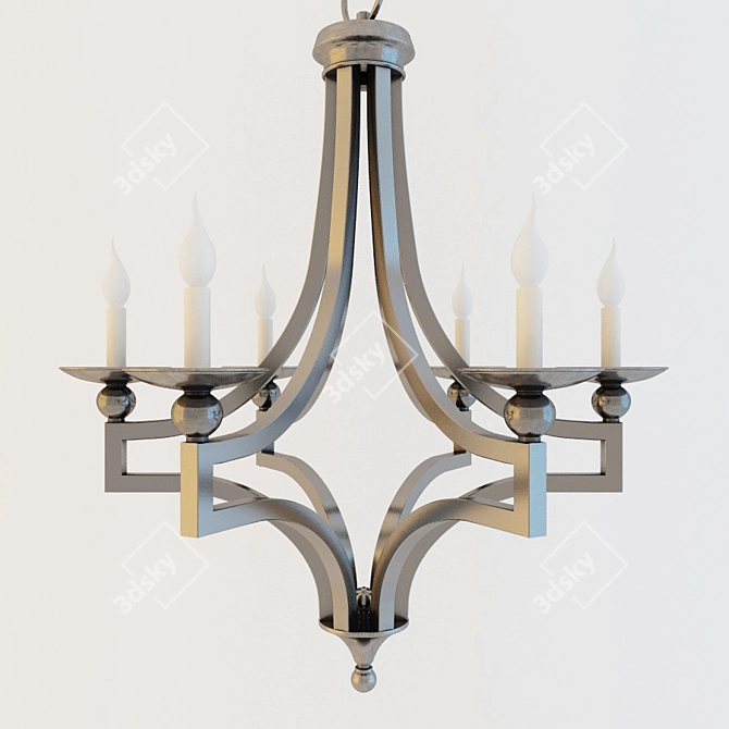 Elegant Nocturne Chandelier 3D model image 1