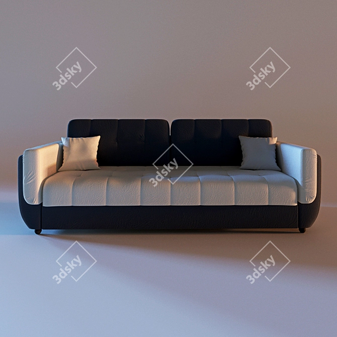 Sleek 3-Seater Sofa 3D model image 2