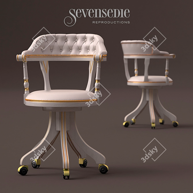 Vintage White Armchair Eleonora 3D model image 1