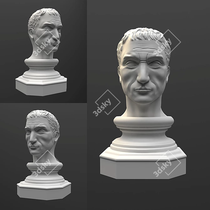 Roman General Julius Caesar Bust 3D model image 1