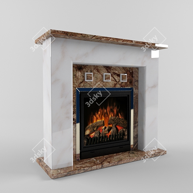 Electric Fireplace Mantel 3D model image 2