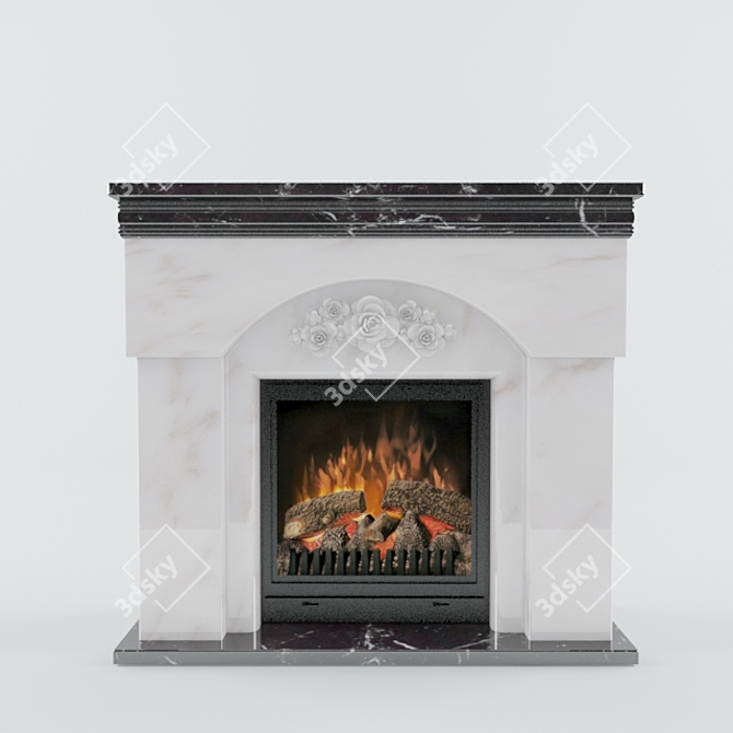 Marble Portal Electric Fireplace 3D model image 1