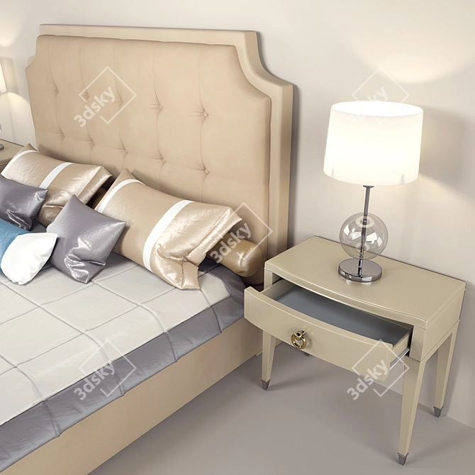 Elegant Modena Bed Set 3D model image 2