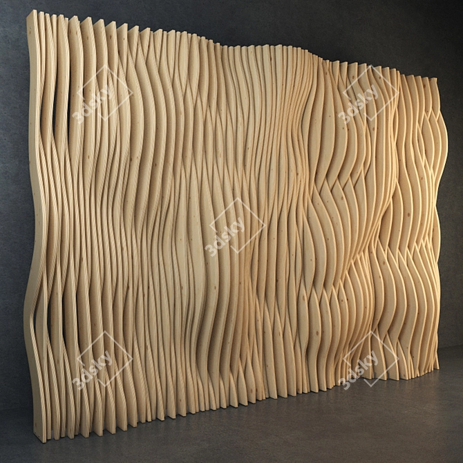 Parametric Wall Panel: Length 3m, Height 2.2m 3D model image 1